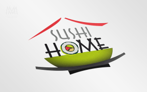 Logo Sushi Home - Diseño por Marielba Moreno Diseño Gráfico