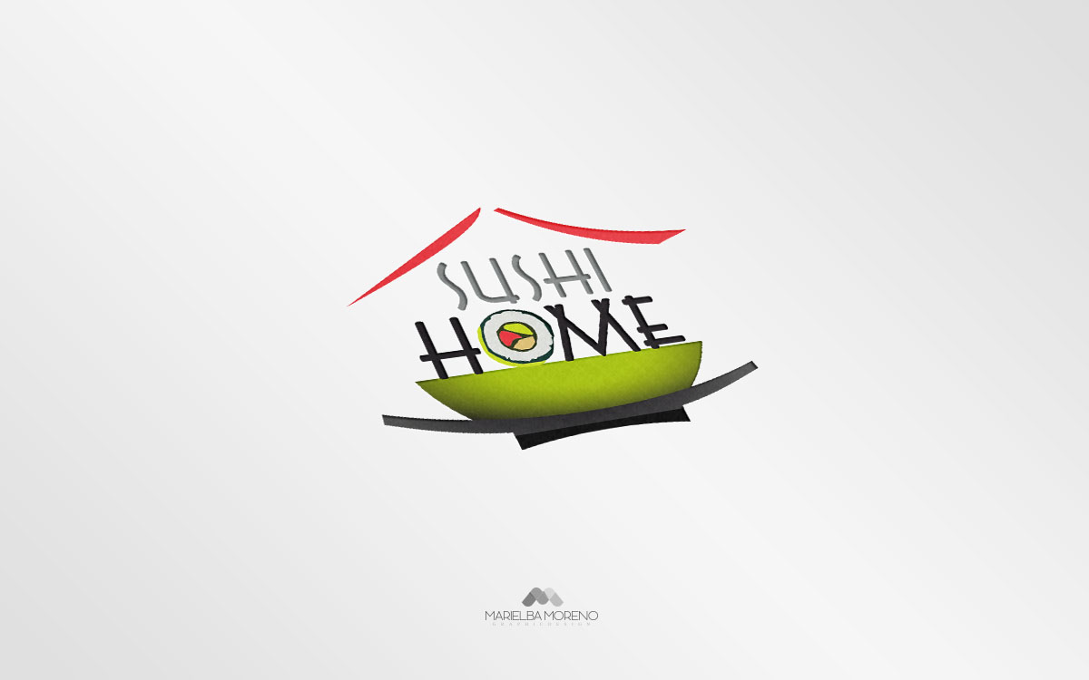 Logo Sushi Home - Diseño por Marielba Moreno Diseño Gráfico
